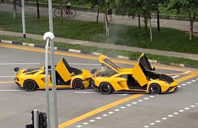 Lamborghini Aventador S amarillo accidente
