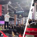 mujer Tesla protesta Shanghái