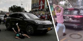 Porsche Cayenne manifestante Colombia