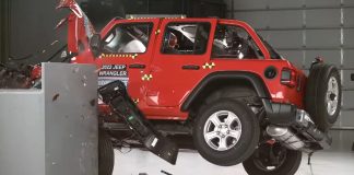 Jeep Wrangler prueba choque volcar